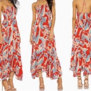 Intimately Free People Heat Wave Tropical Print Smocked Maxi Dress Size M